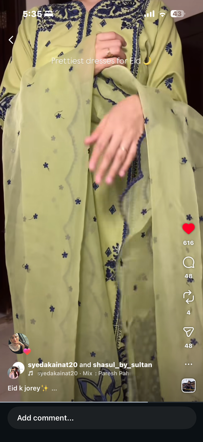 Embroided 3 pec dress