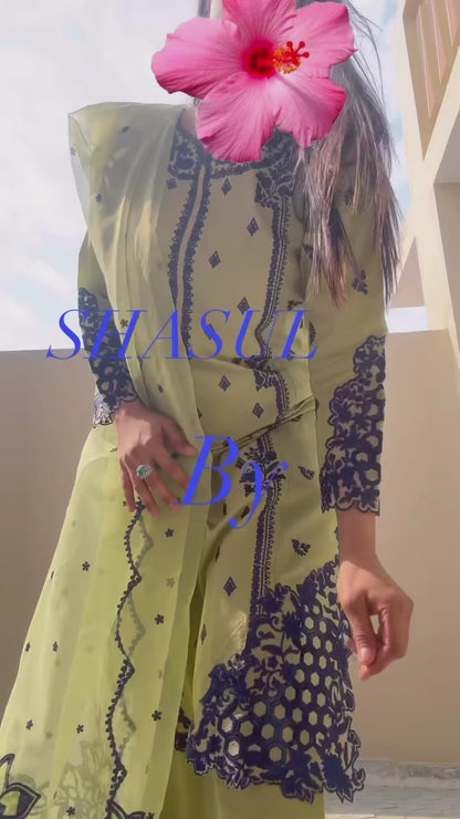 Embroided 3 pec dress