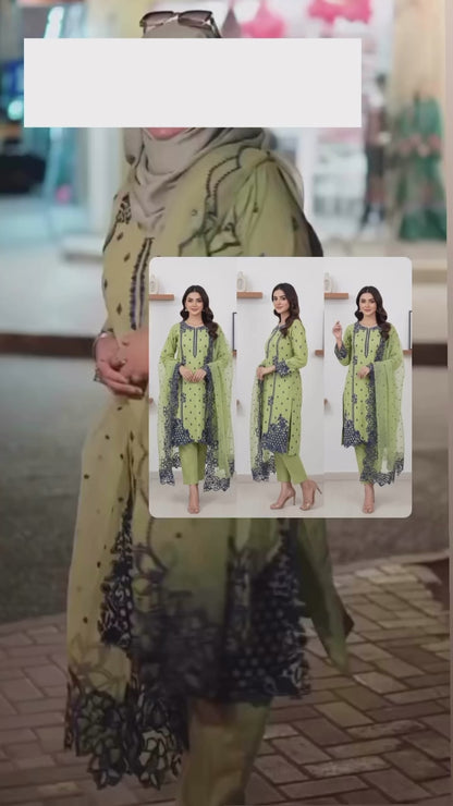 Embroided 3 pec dress